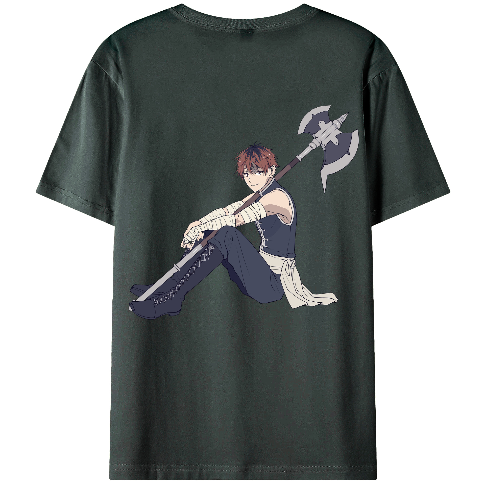 （画像用） 葬送のフリーレン Frieren 綿100％ メンズ半袖Tシャツ（バックプリント） 通気性